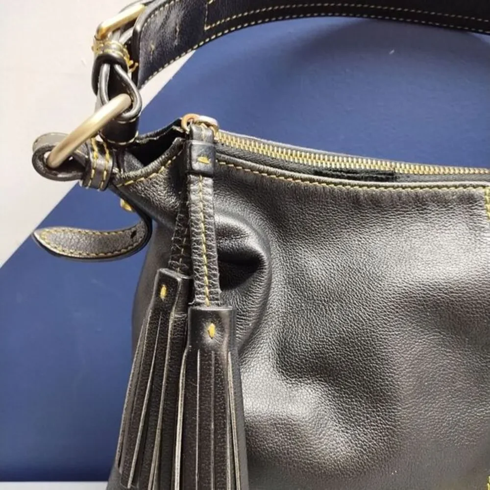 Dooney & Grain Sophie Hobo Bag Womens Black Leather Bourke Pebble Shoulder Strap